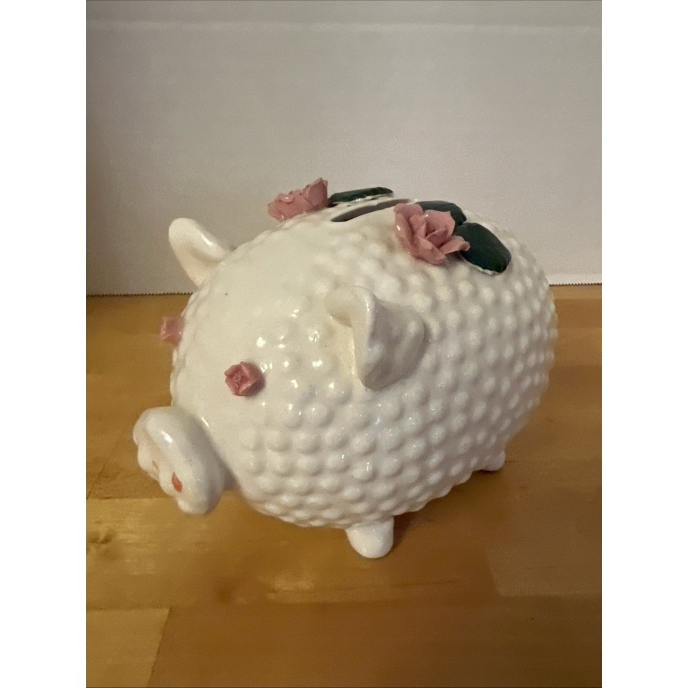 Vintage LEFTON CHINA Hobnail Piggy Bank 6"